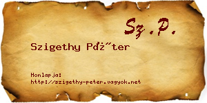 Szigethy Péter névjegykártya